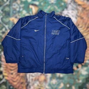 Vintage 90s Nike Team Penn State Puffer Jacket Coat Full Zip Embroidered Large